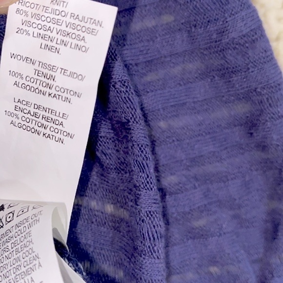 LUCKY Brand linen blend purple knit thermal top size small - Picture 7 of 8